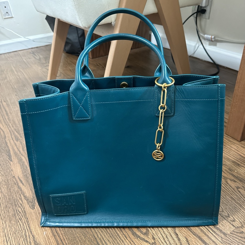 Sandro Leather Green Tote